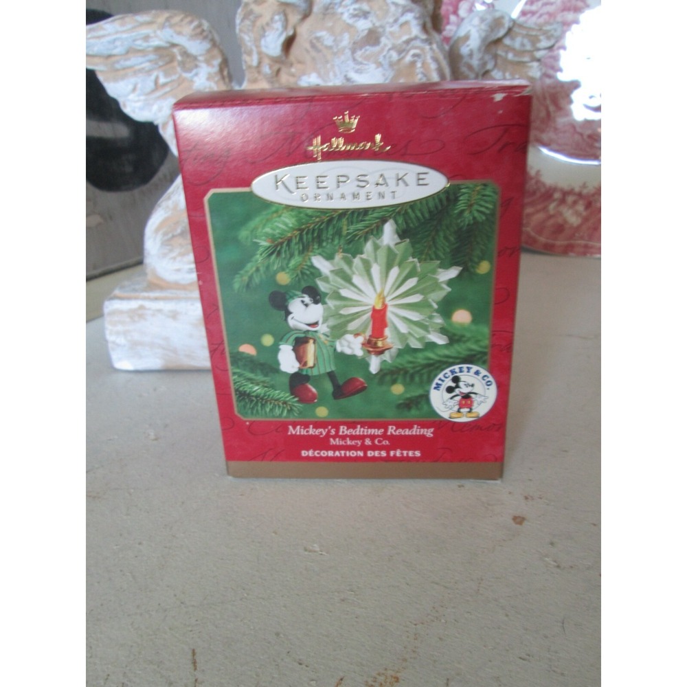 2000 Mickey's Mouse Bedtime Story‎ Hallmark Keepsake Star Tree Ornament in Box